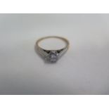 An 18ct platinum set solitaire diamond ring, size N/O, approx 2 grams, diamond bright, generally