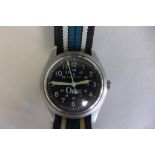 A Hamilton Military style gents wristwatch, manual wind, 17 jewel movement, circa 1970, 35mm wide,