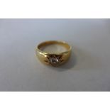 An 18ct yellow gold single stone diamond ring, size N, approx 5.7 grams, some general usage wear