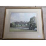 Stanley Orchart 1920-2005 watercolour, Framlingham Castle, signed in a gilt frame 58x69cm - in