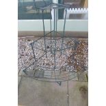 A painted metal corner plant stand, 75cm H x 85cm W