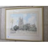 Stanley Orchart, 1920-2005 - watercolour, St Neots Church, signed and dated 1970 - in a gilt