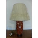 A new ceramic base table lamp complete with hand made pleated shade - 68cm high