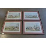 Four framed hunting prints, The Pytchley Hunt afer Alkin, 54x72cm