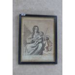 A Bartolozzi print, 34x26cm - in an ebonised frame, some staining to bottom right, otherwise