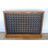 A walnut, 126 bottle capacity wine rack, approx 148cm W, 110cm H, 28cm D - made by a local craftsman