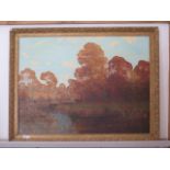 Alfred O Townsend oil on board landscape, possibly Willsbridge, in a gilt frame, 129x99cm - some