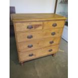 A 19th century pine chest of drawers, 95cm wide, 100cm H