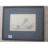 A sketch of a Ewe signed George Havell Reading in an ebonised frame, 30x37, some spotting but