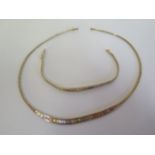 A 14ct tri-colour gold necklace, approx 11 grams, and a matching bracelet, approx 5.5 grams, good