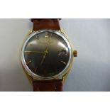 A very good gents IWC automatic wristwatch with 18ct gold case, brushed/satin finish, coffee dial
