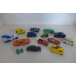 A small collection of fourteen die cast vehicles mostly Lesney