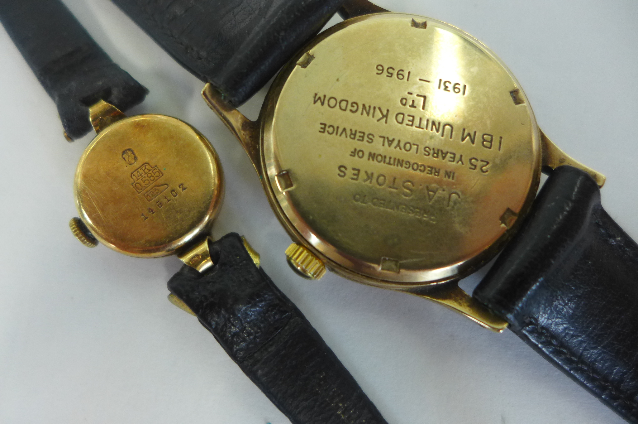 A Gents Rotary 9ct gold wristwatch with inscription on Reverse, hallmarked , Dennison case, 17 jewel - Image 3 of 3