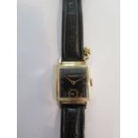 A gents black faced Hamilton wristwatch, the case no H598853 - marked 14K gold filled, the