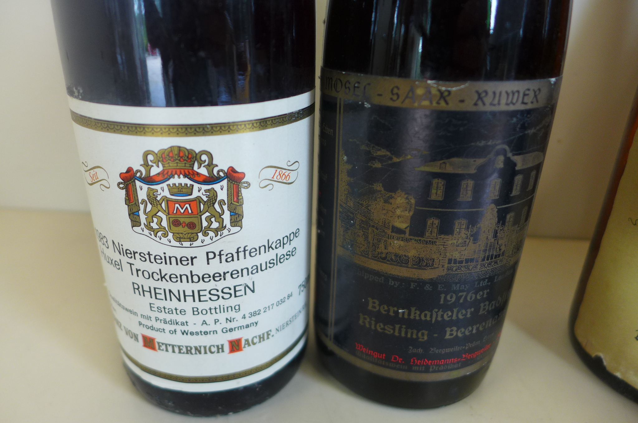 seven bottles of 1976 Rheingan Riesling, a 1976 bottle of Riesling white wine, and a 1987 bottle - Image 3 of 3