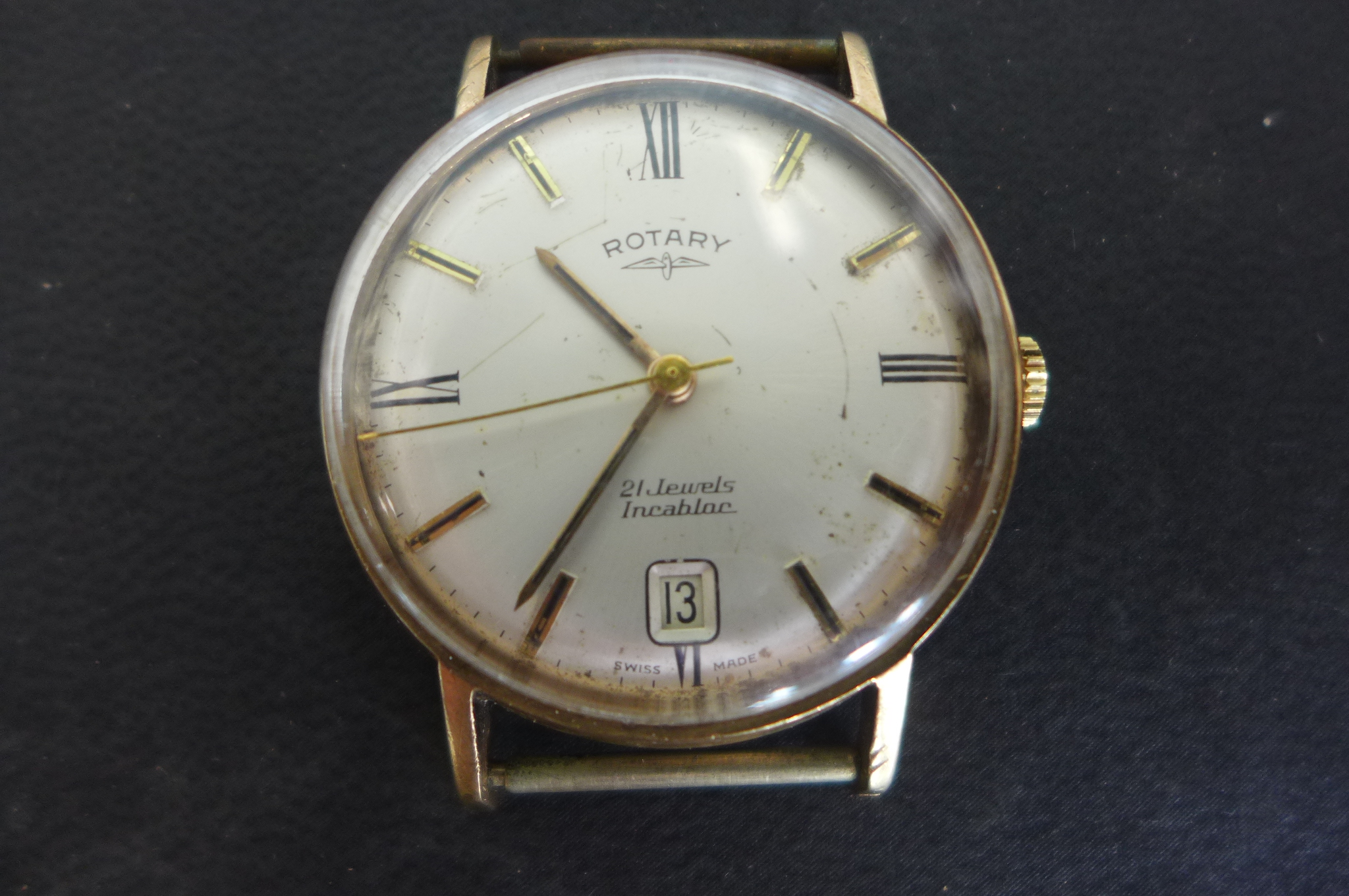 A gents 9ct gold Rotary wristwatch, case fully hallmarked, gold weight approx 10 gram, dial silvered