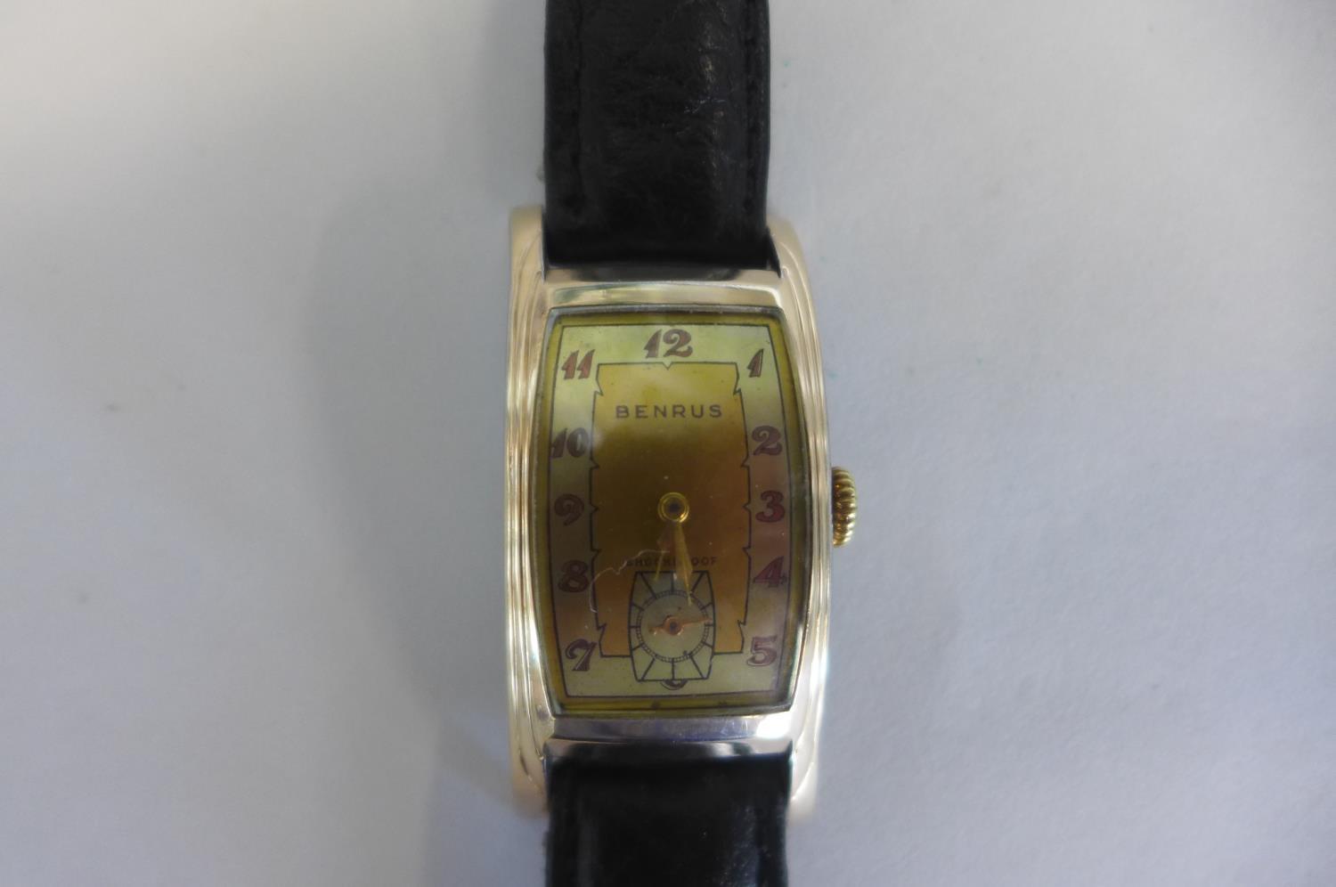 A Beurus 17 jewel ladies manual wind wristwatch, circa 1950, 24mm wide including button, in good