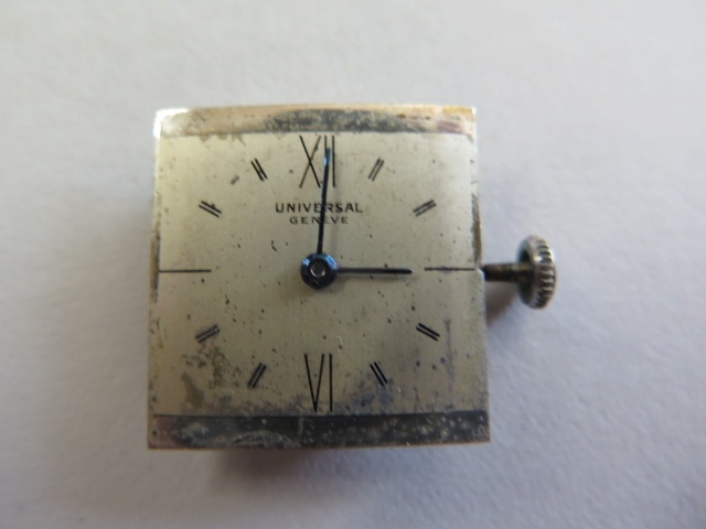 A gents steel case Universal Geneve wrist watch, square Art Deco style case with stepped shoulders - Image 5 of 5