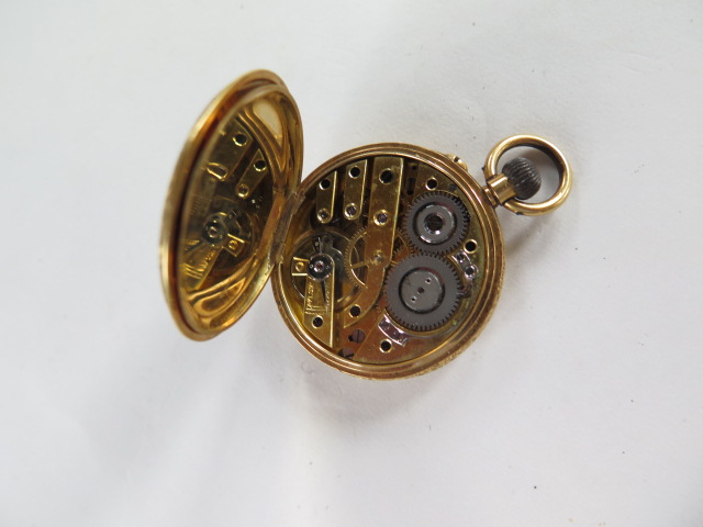 An 18ct yellow gold top wind pocket watch, 35mm diameter, approx 34 grams, generally good condition, - Image 4 of 4