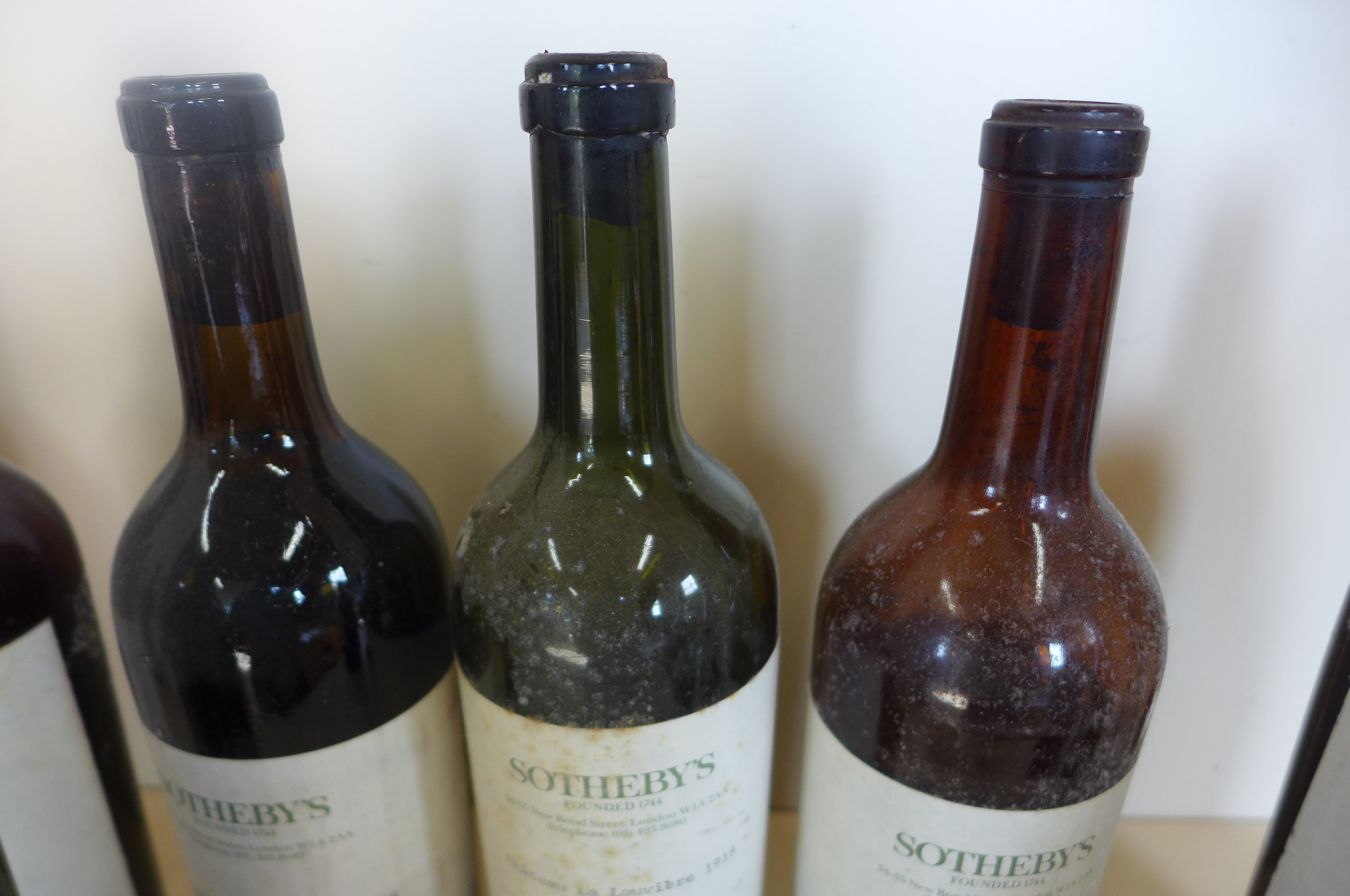 Seven bottles of Chateau la Louviere 1918 with Sotherby's labels, all levels low, corks exposed, a - Image 2 of 2