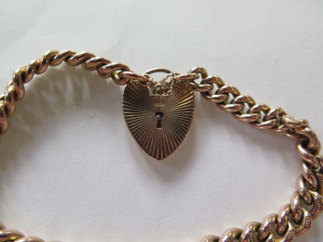 A 9ct yellow gold bracelet with a fob, converted from an Albert watch chain, approx total weight - Image 2 of 4
