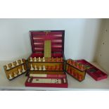 A Victorian Coromandel travel games compendium, the Royal cabinet of games with bone chest set,