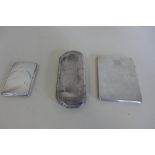 A silver cigarette case, silver card case and silver spectacles case, all with dents, total weight