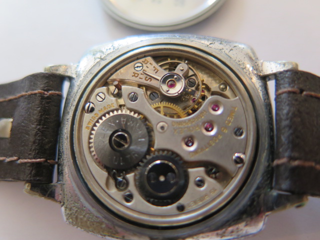 A rare 1930's Rolex Oyster wrist watch with cushion chromed case, screw down bezel and superb - Image 4 of 9