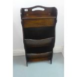 A circa 1920's mahogany magazine/paper rack, 87cm tall