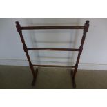 A Victorian mahogany towel rail