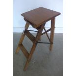 Vintage folding pine steps, 61cm tall