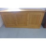 A Multi-York light oak three door sideboard, as new - 200cm W x 90cm H