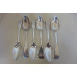 A good set of six Georgian silver tablespoons by David Gray of Dumfries, hallmarked Edinburgh 1834 -