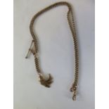 A 9ct gold watch chain, 61cm long, approx 21.5 grams