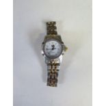 A ladies Tag Heuer Professional wristwatch with stainless steel and gold plate case and strap, white