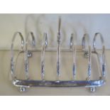 A fine quality Victorian silver toast rack, London 1840 - makers stamp JA GA, John Angell II and