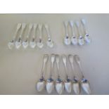 A set of six Fiddle pattern teaspoons, London possibly 1775 - maker JB over GC over WN set of of six