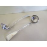 A good pair of Glasgow silver sauce ladles, hallmarked, makers mark D McD, David McDonald, weight