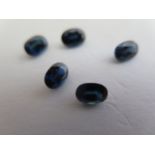 Five loose sapphires, approx 1ct each, oval cut with certificates, approx 4.85ct in total, with