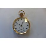 A gold plated Invar pocket watch, working
