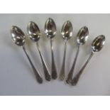 Six silver golfing teaspoons, approx 2.5 troy oz