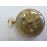 An 18ct gold pocket watch by Edward Ramsey of Davenport, signed fusee movement, case hallmarked