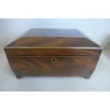 A 19th century mahogany two section tea caddy, 17cm x 36cm x 22cm