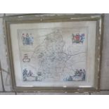 Johannes Bleau coloured map, entitled Staffordiensis Comitatvs Vulgo Staffordshire, double sided