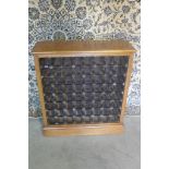 An oak sixty-four bottle wine rack, made by a local craftsman to a high standard - 97cm H x 88cm x