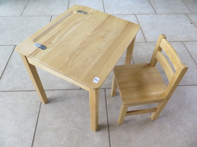 A pin furniture childs school type desk and chair