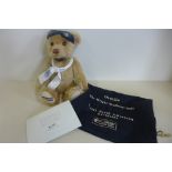 A Steiff mohair Orville The Wright Brothers Bear - 32cm - limited edition number 123 of 1903 - sack,