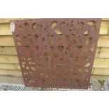 A pierced steel decorative wall panel depicting falling autumn leaves, 99.5cm square