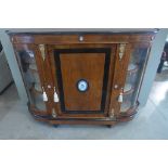 A good Victorian figured walnut credenza, in restored condition, with a matched quarter top over a