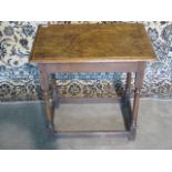 An 18th century oak side table, 66cm tall x 66cm x 44cm